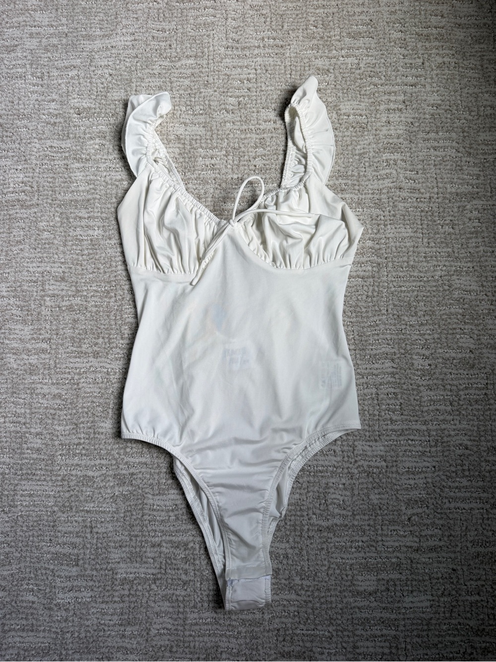 Princess Polly White Ruffle Strap Bodysuit